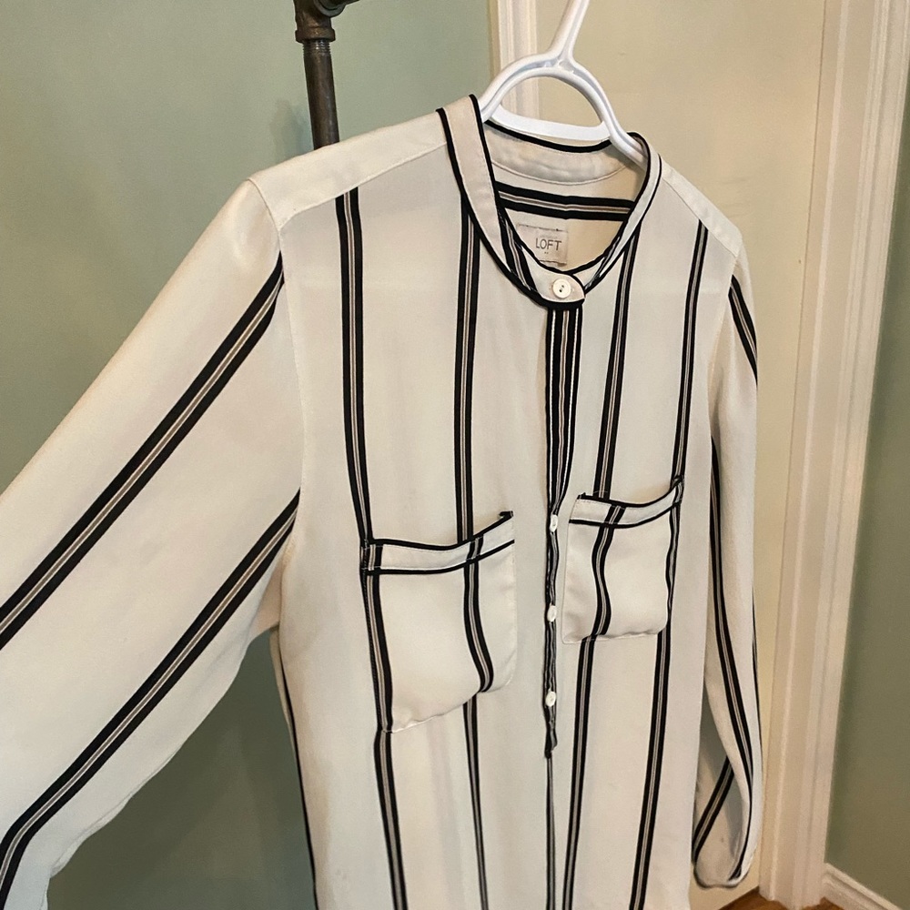 White striped blouse - size small